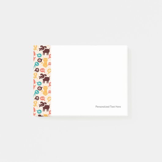 犬おもしろいと猫の柄 ポストイット (正面)