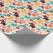 犬おもしろいと猫の柄 ラッピングペーパー (角)