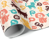 犬おもしろいと猫の柄 ラッピングペーパー (ロールコーナー)