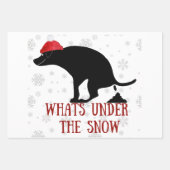 犬おもしろいのクリスマス ラッピングペーパーシート (正面2)