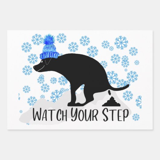 犬おもしろいのクリスマス ラッピングペーパーシート (正面)