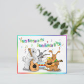 犬おもしろいのハッピーバースデーカー遊ド ポストカード (スタンド正面)