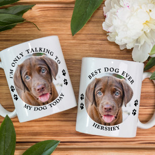 犬おもしろいのペット写真に話しかけカスタムない コーヒーマグカップ