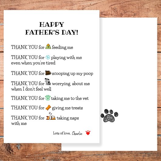 犬おもしろいの可愛いハッピーパパのデイカード シーズンカード