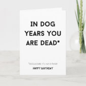 犬おもしろいの年で皮肉を言う カード (正面)