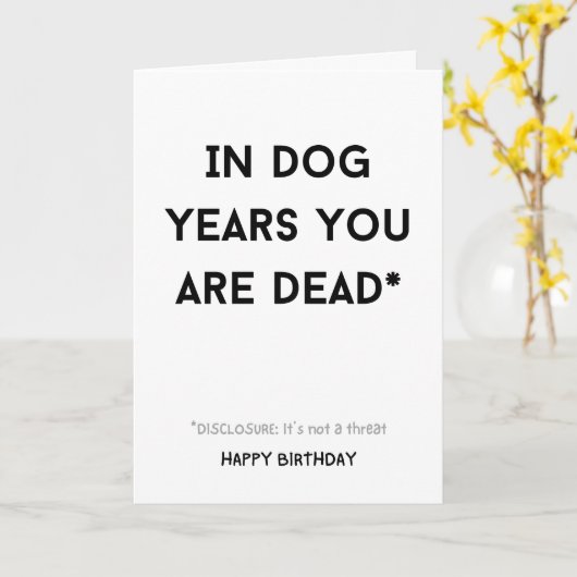 犬おもしろいの年で皮肉を言う カード (黄色い花)