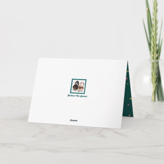 「犬おもしろいの年」誕生日カードBasset Hounds カード (裏面)