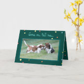 「犬おもしろいの年」誕生日カードBasset Hounds カード (黄色い花)