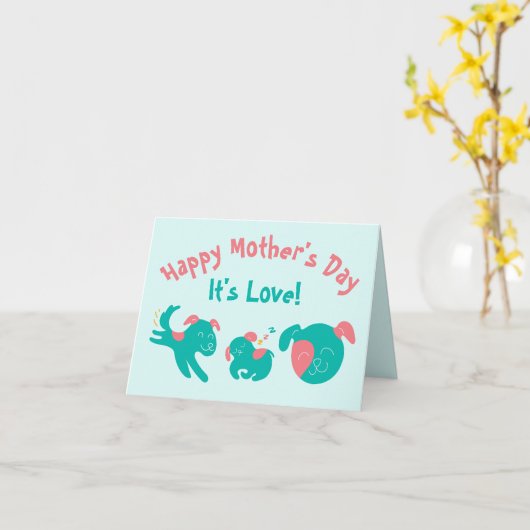 犬おもしろいの愛かわいい母の日|過去記事 カード (黄色い花)