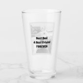 犬おもしろいの最高のパパと友人B&Wの写真 タンブラーグラス (裏面)