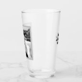 犬おもしろいの最高のパパと友人B&Wの写真 タンブラーグラス (左)