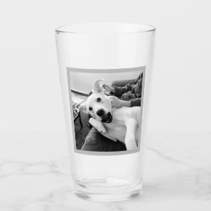 犬おもしろいの最高のパパと友人B&Wの写真 タンブラーグラス