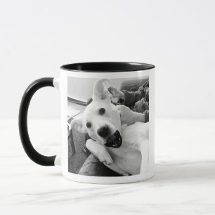 犬おもしろいの最高のパパと友人B&Wの写真 マグカップ