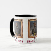 犬おもしろいの服を着たドジェコ絵画イン マグカップ (正面左)