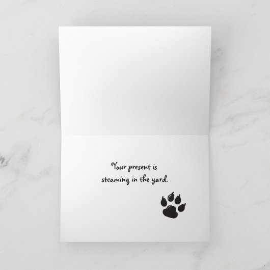 犬おもしろいの誕生日カード カード (内部)