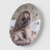 犬おもしろいの ラージ壁時計 (傾斜)