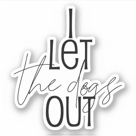 犬おもしろいを放した シール (正面)