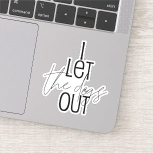 犬おもしろいを放した シール