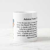 犬おもしろいアドバイス ジャンボコーヒーマグカップ (正面)