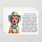 犬おもしろいアドバイス ポストカード (正面/裏面)