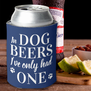 犬おもしろいカスタムのビールで撮ったペットの写真 缶クーラー