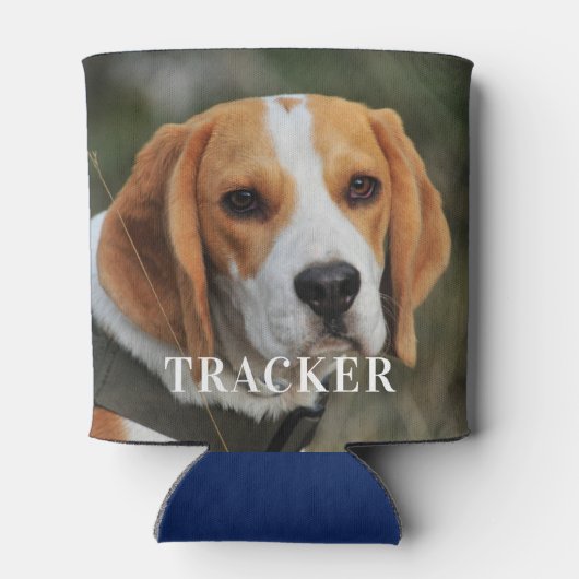 犬おもしろいカスタムのビールで撮ったペットの写真 缶クーラー (裏面)