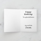 犬おもしろいカスタムの誕生日カード カード (内部)