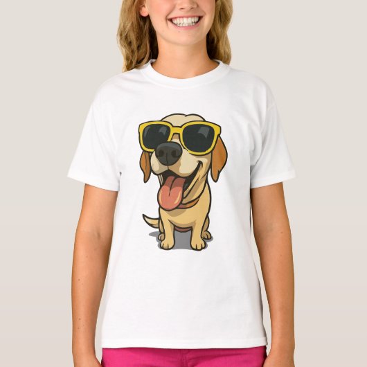犬おもしろいクールの子供 Tシャツ (正面)