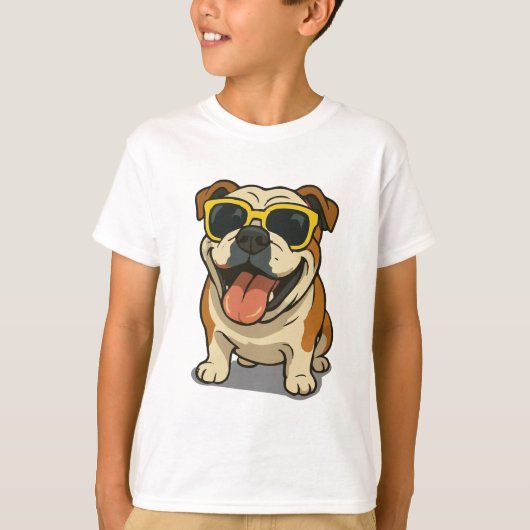 犬おもしろいクールの子供 Tシャツ (正面)