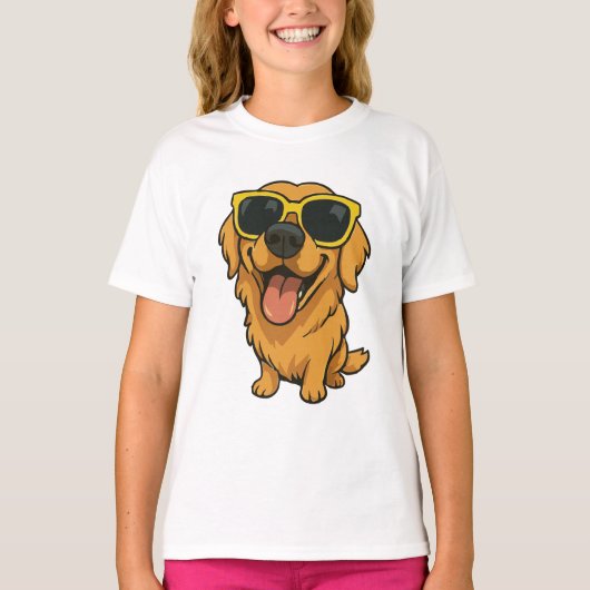 犬おもしろいクールの子供 Tシャツ (正面)