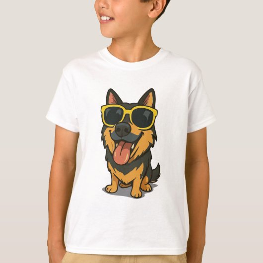 犬おもしろいクールの子供 Tシャツ (正面)