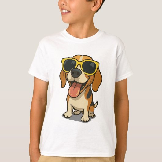 犬おもしろいクールの子供 Tシャツ (正面)