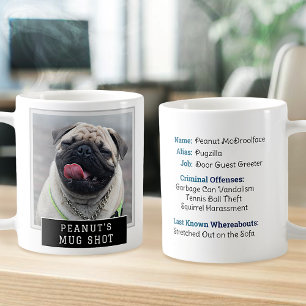犬おもしろいノベルティムグショットパーソナライズされたフォト文字 コーヒーマグカップ