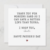犬おもしろいパーソナライズされたからの父の幸せな日 カード (正面)