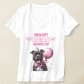 犬おもしろいパーソナライズされた誕生日母 Tシャツ (レイダウン)