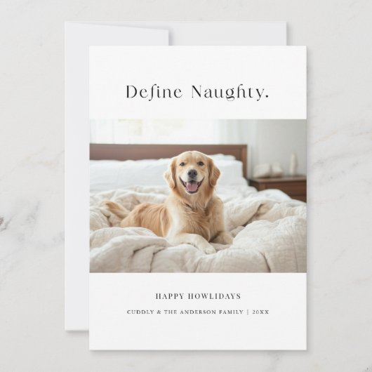 犬おもしろい好き写真を定義したペットいけなのクリスマス シーズンカード (正面)