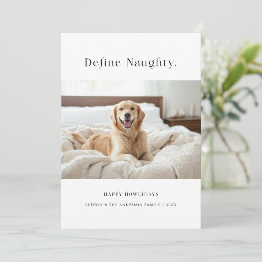 犬おもしろい好き写真を定義したペットいけなのクリスマス シーズンカード (スタンド正面)