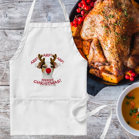 犬おもしろい好き、クリスマス、フェスティバル スタンダードエプロン