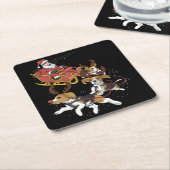 犬おもしろい恋人のためのビーグル犬のクリスマスギフト スクエアペーパーコースター (アングル)