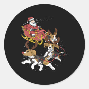 犬おもしろい恋人のためのビーグル犬のクリスマスギフト ラウンドシール