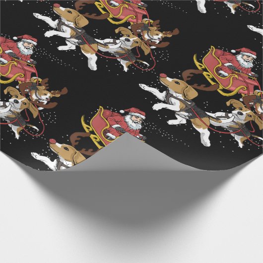 犬おもしろい恋人のためのビーグル犬のクリスマスギフト ラッピングペーパー (角)