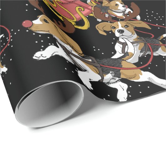 犬おもしろい恋人のためのビーグル犬のクリスマスギフト ラッピングペーパー (ロールコーナー)