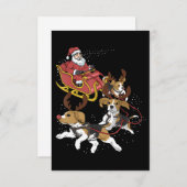 犬おもしろい恋人のためのビーグル犬のクリスマスギフト 出欠カード (正面/裏面)