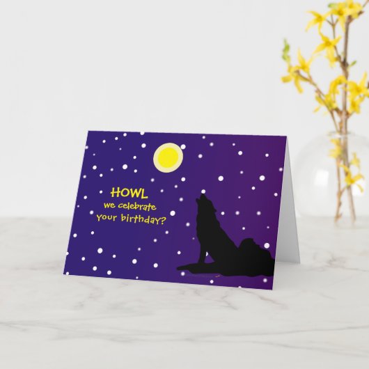 犬おもしろい恋人のための誕生日パン カード (黄色い花)