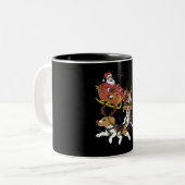 犬おもしろい愛好家向けのビーグル犬のクリスマスプレゼント ツートーンマグカップ (正面左)