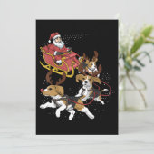 犬おもしろい愛好家向けのビーグル犬のクリスマスプレゼント 案内状 (スタンド正面)