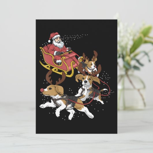 犬おもしろい愛好家向けのビーグル犬のクリスマスプレゼント 案内状 (スタンド正面)