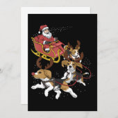 犬おもしろい愛好家向けのビーグル犬のクリスマスプレゼント 案内状 (正面/裏面)