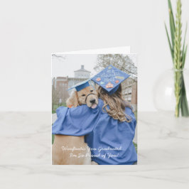 犬おもしろい折りグリーティングカードからの卒業 カード