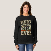 犬おもしろい最高ののパパ、父親は犬を愛 スウェットシャツ (正面フル)